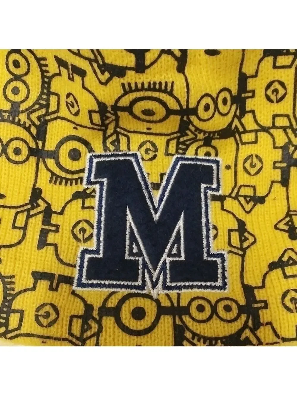 Despicable Me Minion Made Yellow Minion Character Print Pull On Knit Beanie Hat